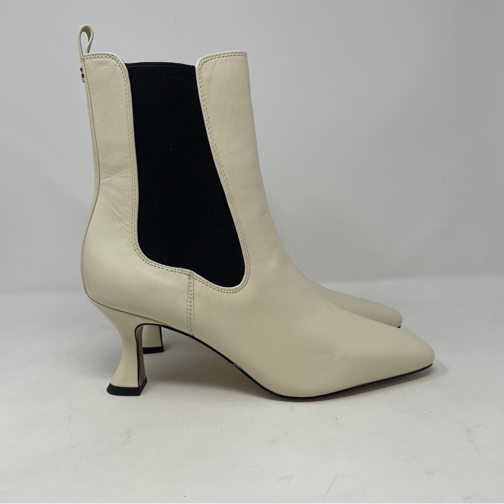 Sam Edelman Lani Kitten Heel Leather Ankle Boots in Ivory - NWT - Picture 8 of 12